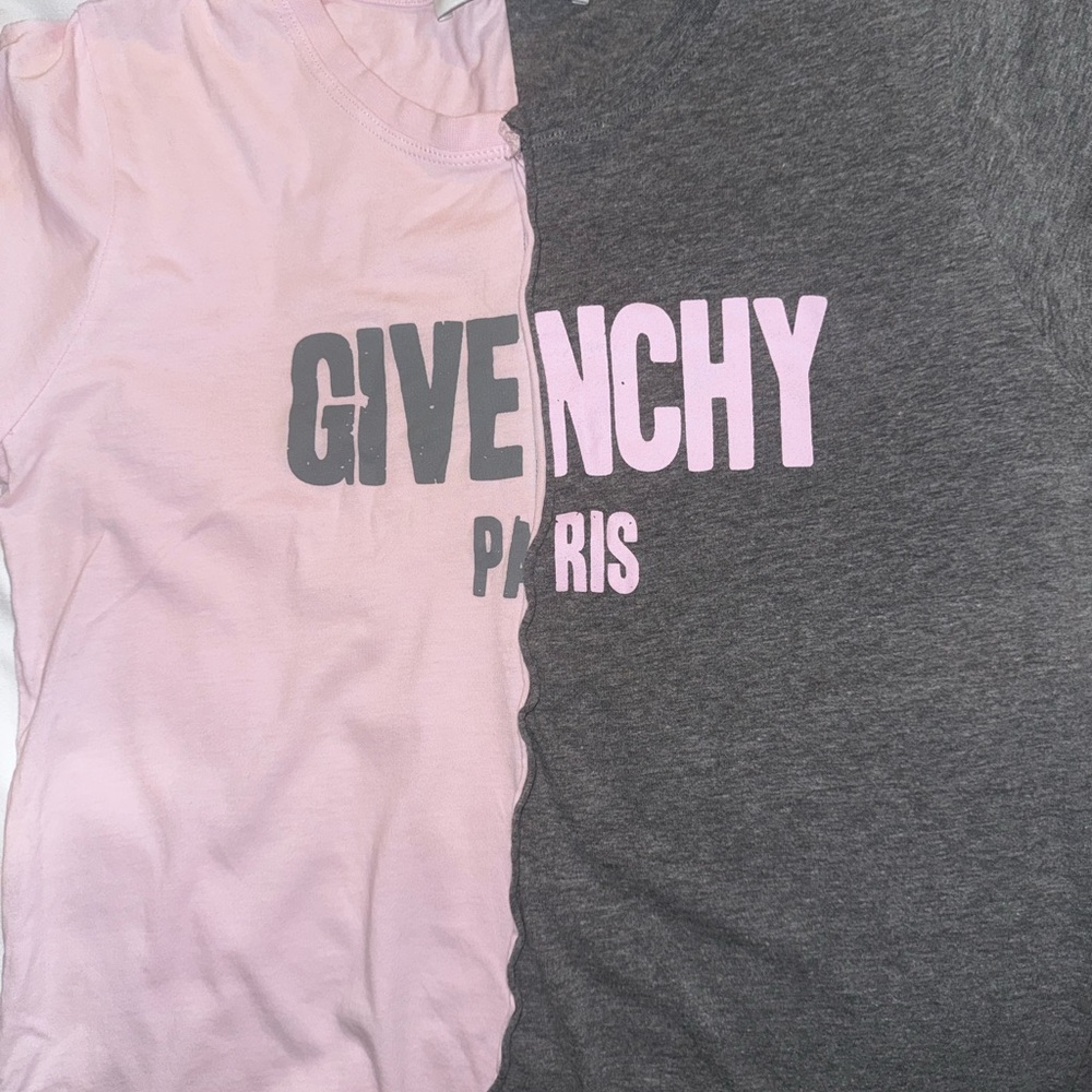 Givenchy Pink and Gray Logo Tee